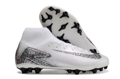 Men's Nike Air Zoom Mercurial Superfly 10 Acadamy AG Artificial Grass High-Tops Football Boots - White/Black