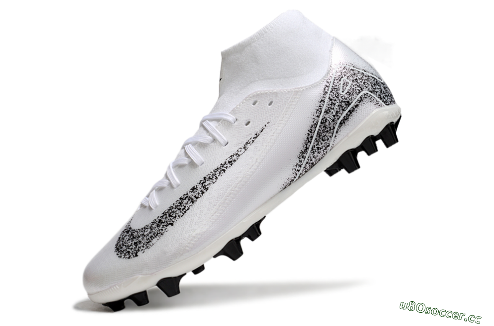 Men's Nike Air Zoom Mercurial Superfly 10 Acadamy AG Artificial Grass High-Tops Football Boots - White/Black 5
