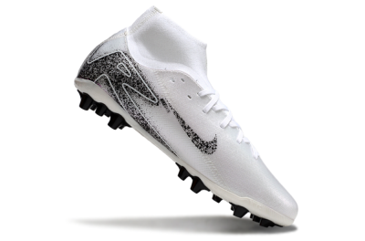 Men's Nike Air Zoom Mercurial Superfly 10 Acadamy AG Artificial Grass High-Tops Football Boots - White/Black