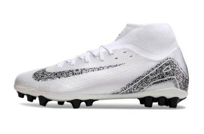 Men's Nike Air Zoom Mercurial Superfly 10 Acadamy AG Artificial Grass High-Tops Football Boots - White/Black