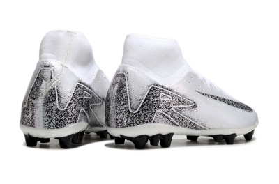 Men's Nike Air Zoom Mercurial Superfly 10 Acadamy AG Artificial Grass High-Tops Football Boots - White/Black