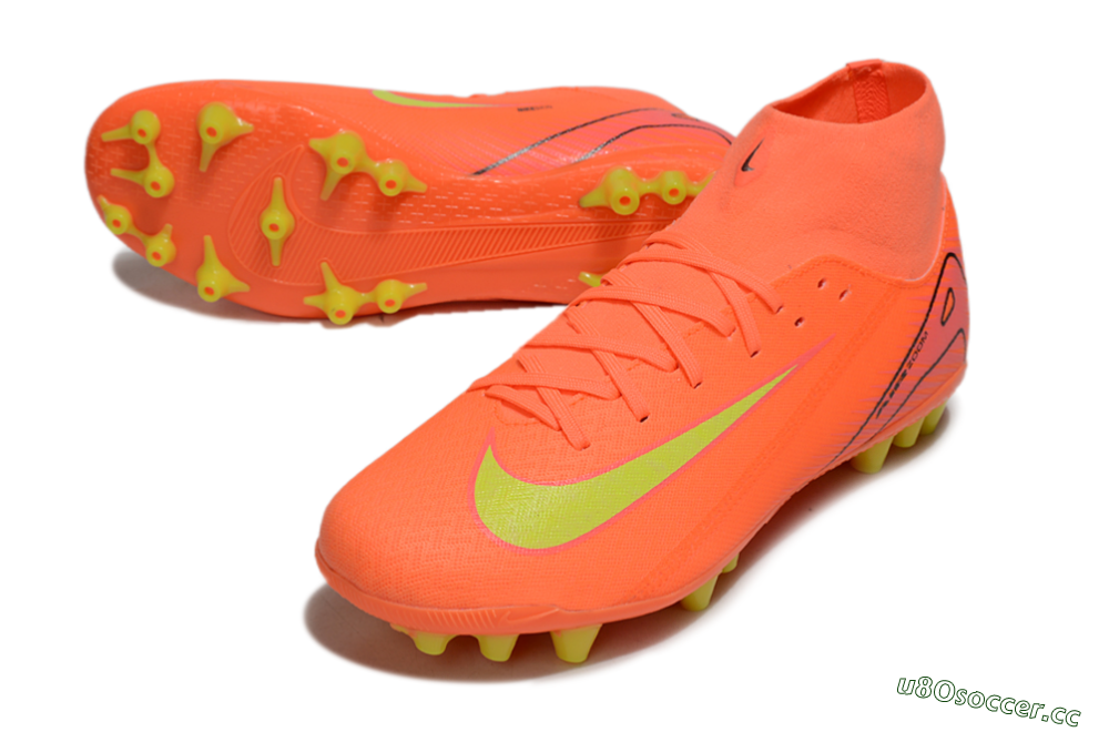 Men's Nike Air Zoom Mercurial Superfly 10 Acadamy AG Artificial Grass High-Tops Football Boots - Red/Yellow/Black 3