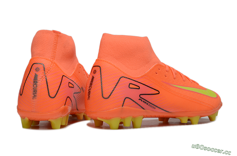 Men's Nike Air Zoom Mercurial Superfly 10 Acadamy AG Artificial Grass High-Tops Football Boots - Red/Yellow/Black 6