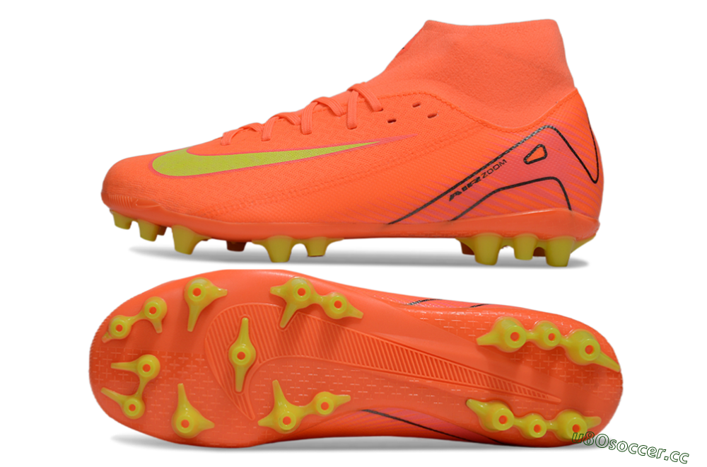 Men's Nike Air Zoom Mercurial Superfly 10 Acadamy AG Artificial Grass High-Tops Football Boots - Red/Yellow/Black 1