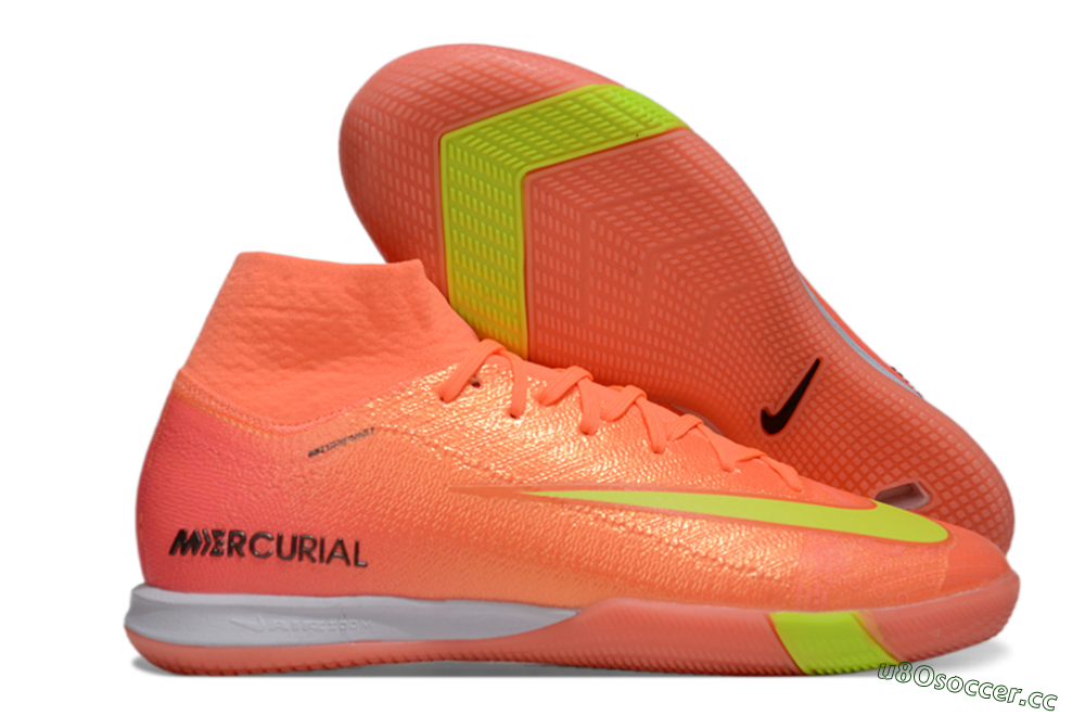 Men's Nike Air Zoom Mercurial Superfly 10 Elite IC Indoor & Futsal High-Tops Football Shoes - Red/Yellow/Black 2