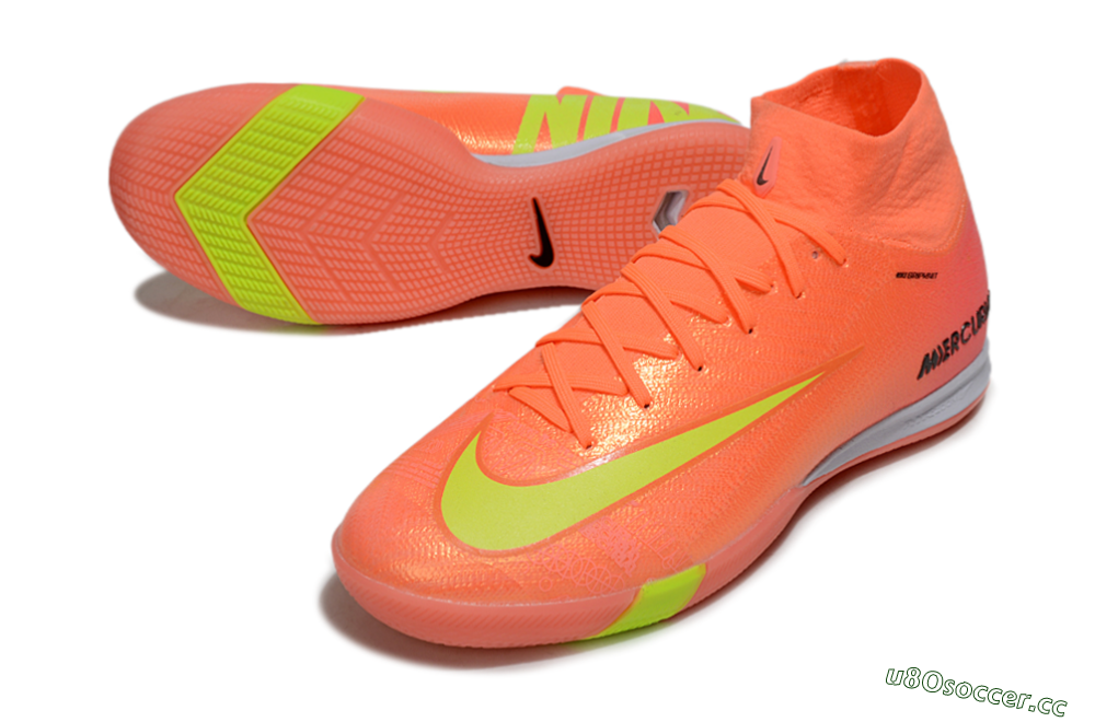 Men's Nike Air Zoom Mercurial Superfly 10 Elite IC Indoor & Futsal High-Tops Football Shoes - Red/Yellow/Black 3