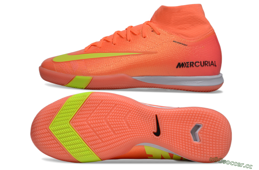 Men's Nike Air Zoom Mercurial Superfly 10 Elite IC Indoor & Futsal High-Tops Football Shoes - Red/Yellow/Black 1
