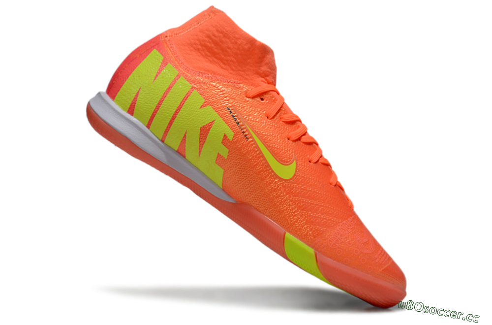 Men's Nike Air Zoom Mercurial Superfly 10 Elite IC Indoor & Futsal High-Tops Football Shoes - Red/Yellow/Black 4