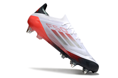Men's Adidas F50 Elite SG Soft Ground Low-Tops Football Boots - White/Silver/Red/Black