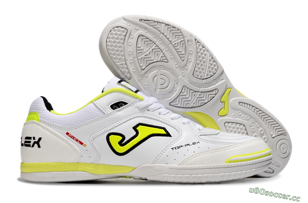 Men's Joma Top Flex IC Indoor & Futsal Low-Tops Football Shoes - White/Black/Yellow 2