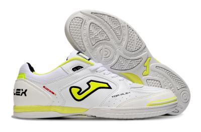 Men's Joma Top Flex IC Indoor & Futsal Low-Tops Football Shoes - White/Black/Yellow