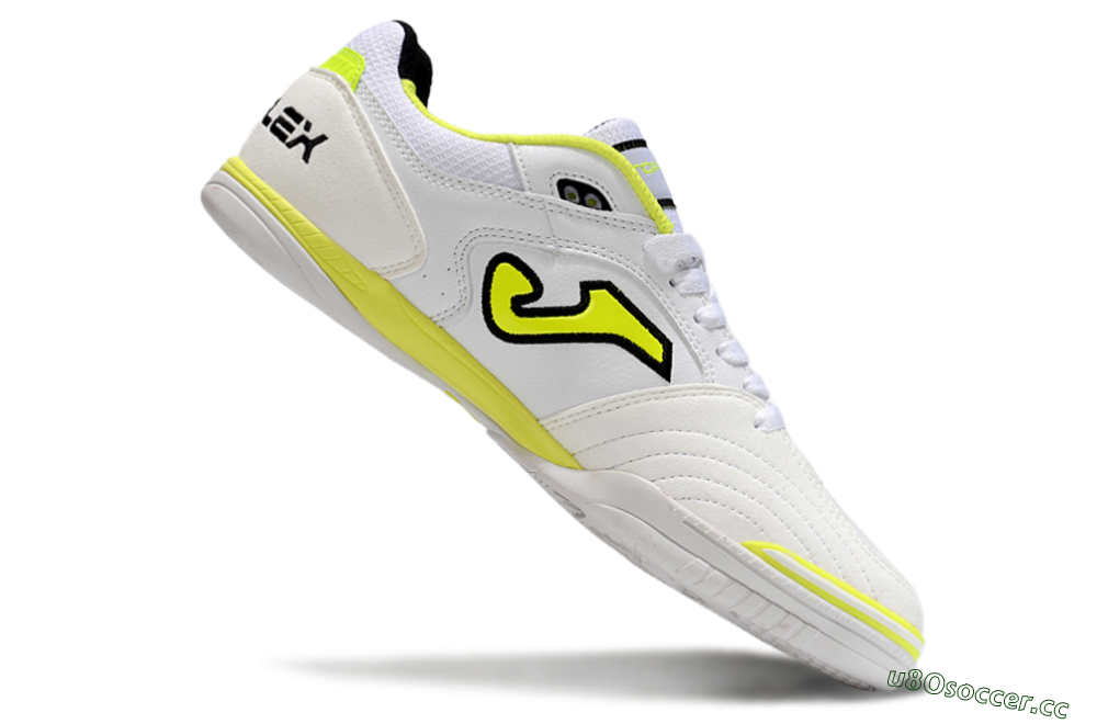Men's Joma Top Flex IC Indoor & Futsal Low-Tops Football Shoes - White/Black/Yellow 4