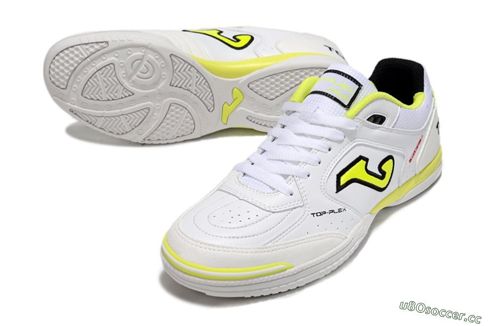 Men's Joma Top Flex IC Indoor & Futsal Low-Tops Football Shoes - White/Black/Yellow 3
