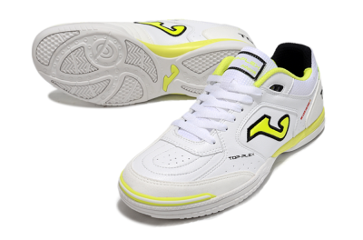 Men's Joma Top Flex IC Indoor & Futsal Low-Tops Football Shoes - White/Black/Yellow