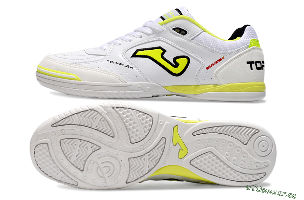 Men's Joma Top Flex IC Indoor & Futsal Low-Tops Football Shoes - White/Black/Yellow 1