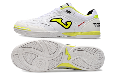 Men's Joma Top Flex IC Indoor & Futsal Low-Tops Football Shoes - White/Black/Yellow