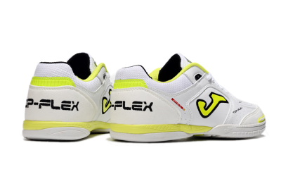 Men's Joma Top Flex IC Indoor & Futsal Low-Tops Football Shoes - White/Black/Yellow