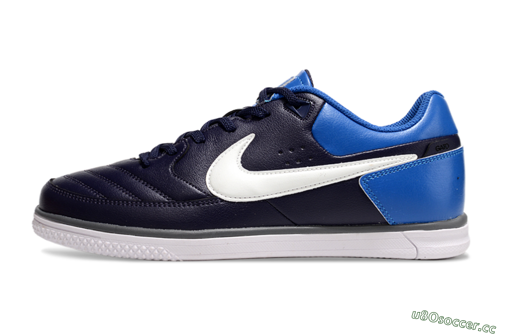 Men's Nike Street Gato IC Indoor & Futsal Low-Tops Football Shoes - Black/White/Blue 0