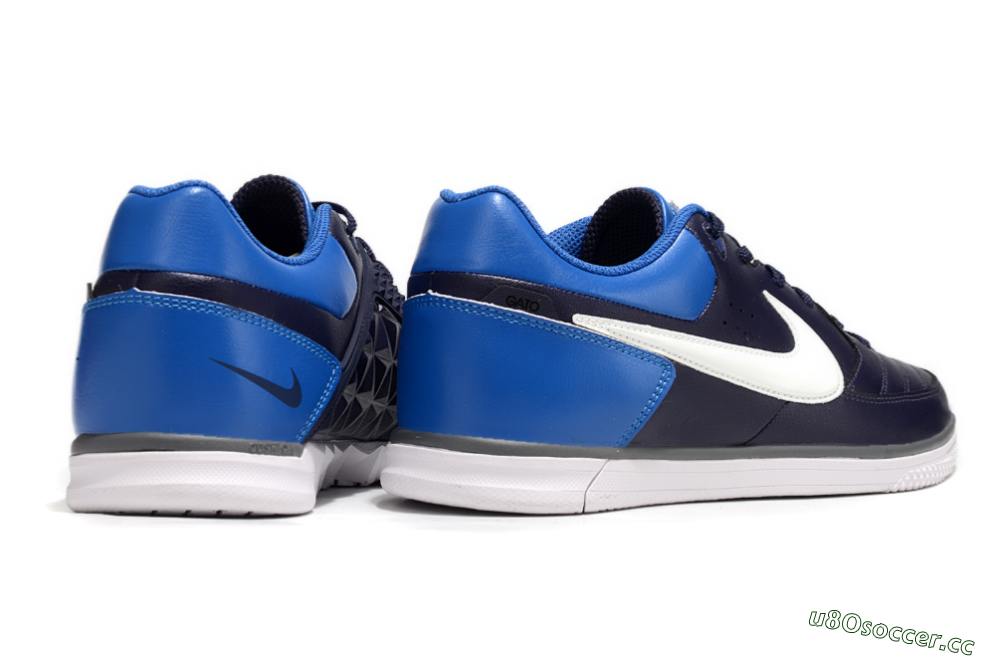 Men's Nike Street Gato IC Indoor & Futsal Low-Tops Football Shoes - Black/White/Blue 6
