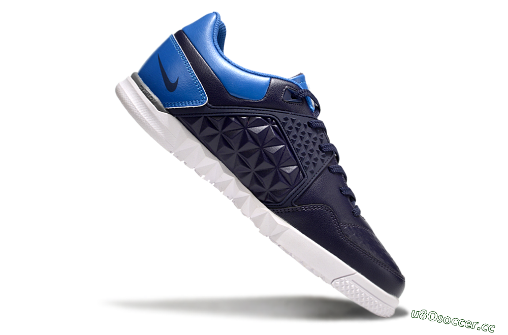 Men's Nike Street Gato IC Indoor & Futsal Low-Tops Football Shoes - Black/White/Blue 4