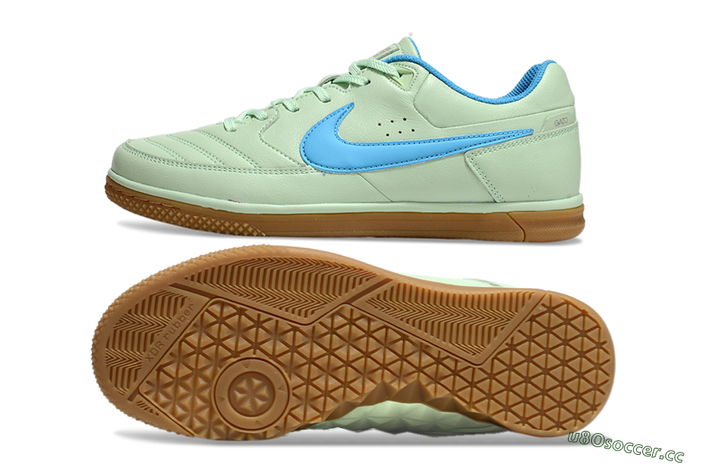 Men's Nike Street Gato IC Indoor & Futsal Low-Tops Football Shoes - Avocado/Blue/Brown 1