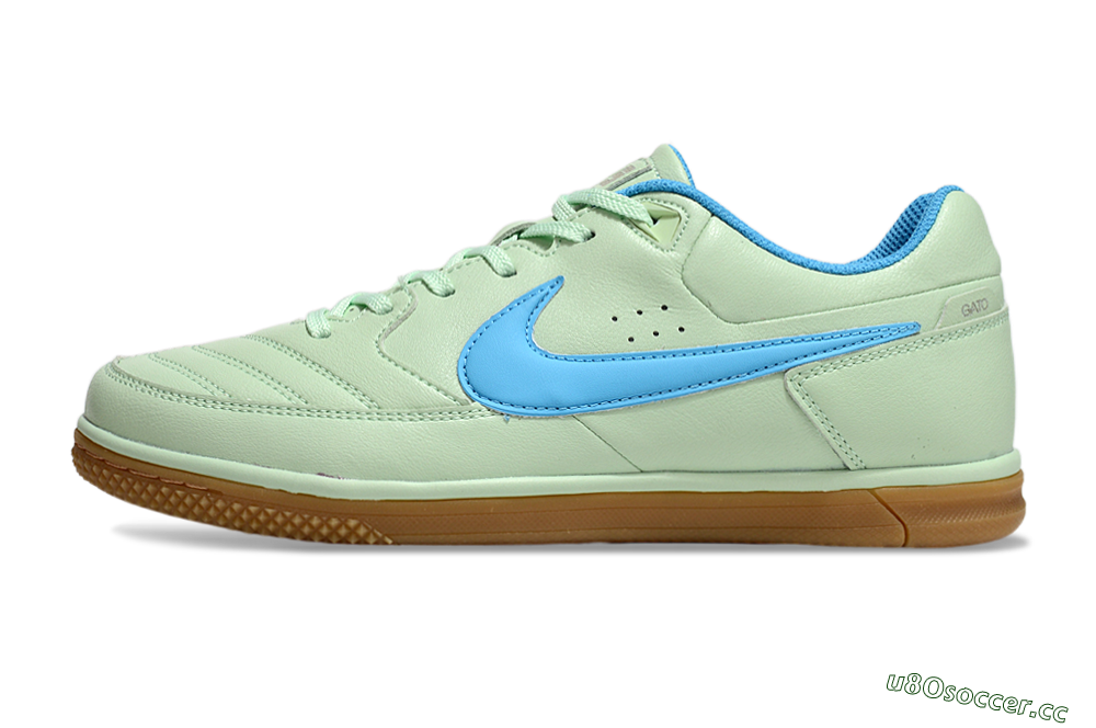 Men's Nike Street Gato IC Indoor & Futsal Low-Tops Football Shoes - Avocado/Blue/Brown 0