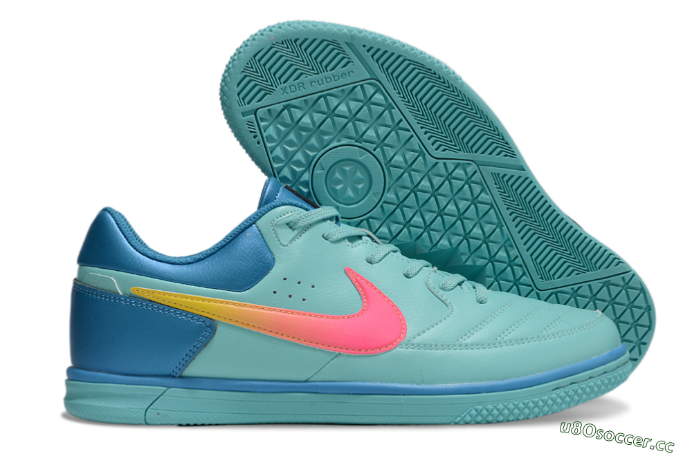 Men's Nike Street Gato IC Indoor & Futsal Low-Tops Football Shoes - Jade/Pink/Yellow/Blue 2