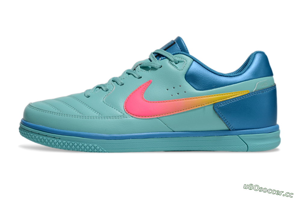 Men's Nike Street Gato IC Indoor & Futsal Low-Tops Football Shoes - Jade/Pink/Yellow/Blue 0