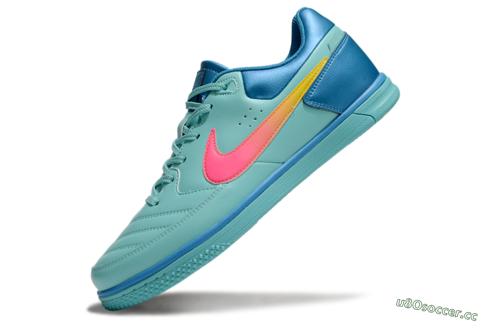 Men's Nike Street Gato IC Indoor & Futsal Low-Tops Football Shoes - Jade/Pink/Yellow/Blue 5