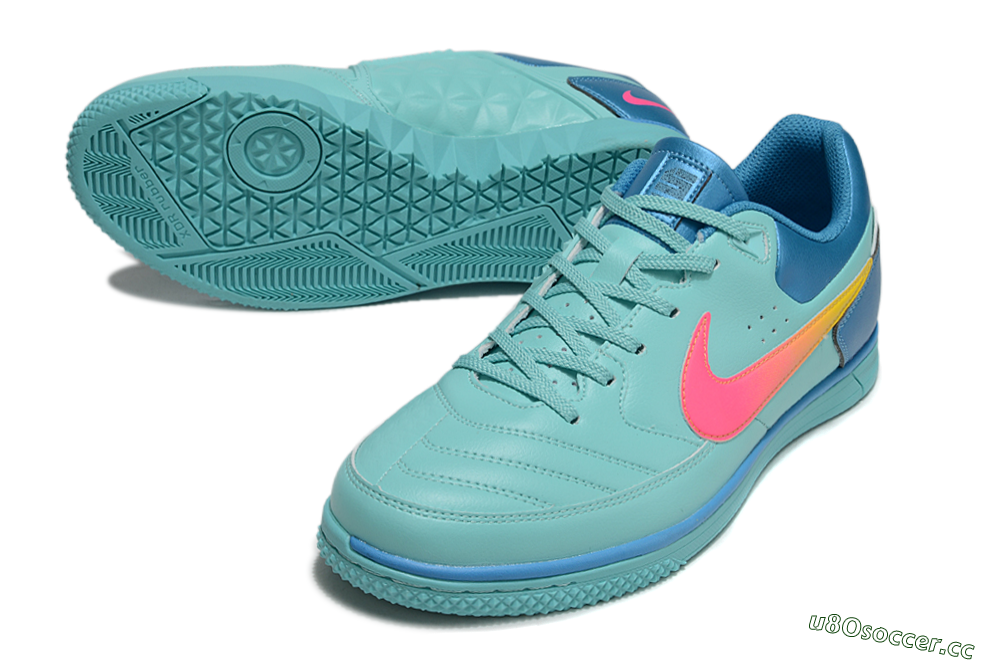 Men's Nike Street Gato IC Indoor & Futsal Low-Tops Football Shoes - Jade/Pink/Yellow/Blue 3