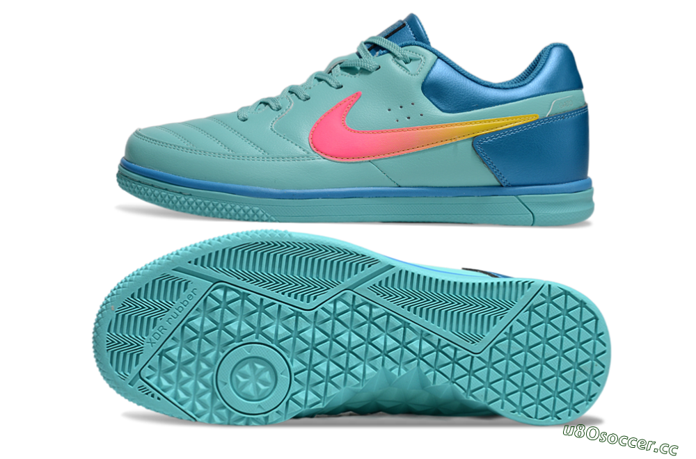 Men's Nike Street Gato IC Indoor & Futsal Low-Tops Football Shoes - Jade/Pink/Yellow/Blue 1
