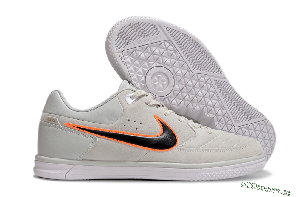 Men's Nike Street Gato IC Indoor & Futsal Low-Tops Football Shoes - Grey/Black/Yellow 2