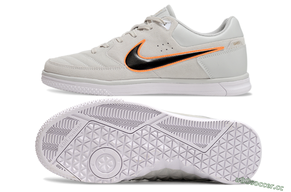 Men's Nike Street Gato IC Indoor & Futsal Low-Tops Football Shoes - Grey/Black/Yellow 1