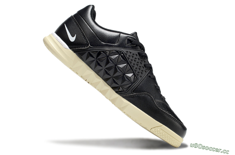 Men's Nike Street Gato IC Indoor & Futsal Low-Tops Football Shoes - Black/White/Beige 4