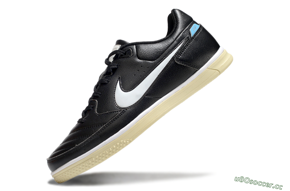 Men's Nike Street Gato IC Indoor & Futsal Low-Tops Football Shoes - Black/White/Beige 5