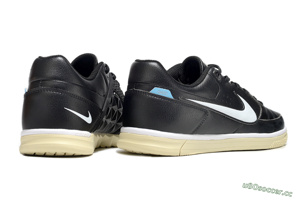 Men's Nike Street Gato IC Indoor & Futsal Low-Tops Football Shoes - Black/White/Beige 6