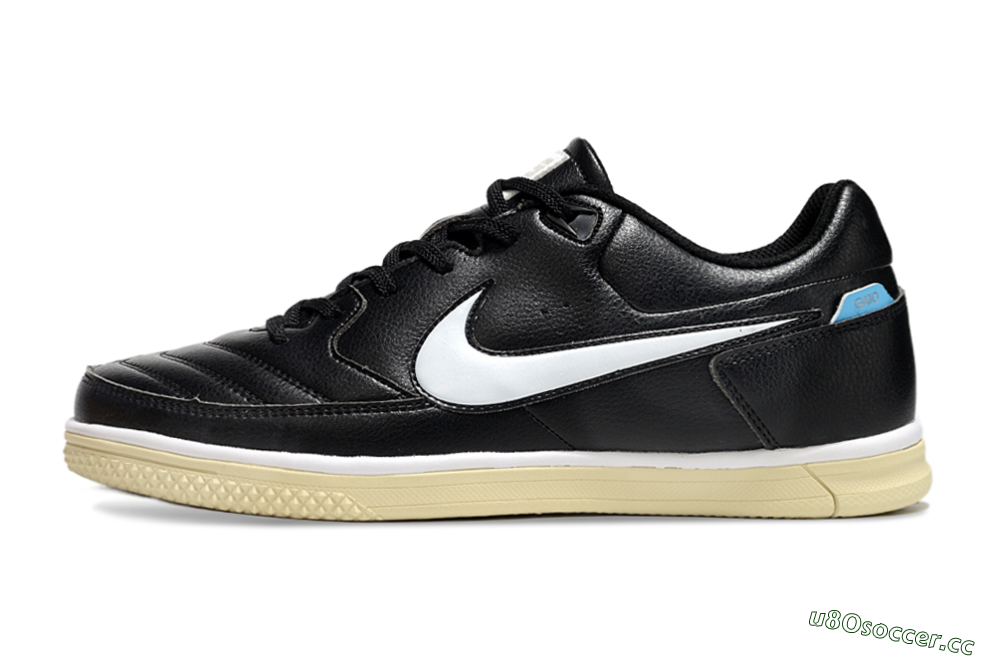 Men's Nike Street Gato IC Indoor & Futsal Low-Tops Football Shoes - Black/White/Beige 0
