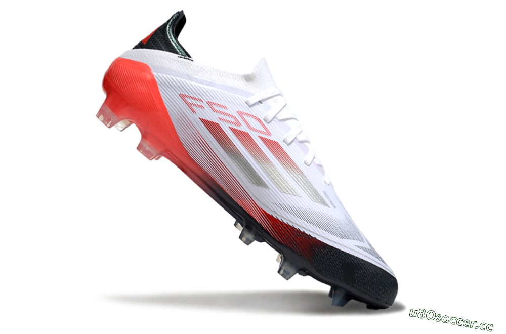 Men's Adidas F50 Elite FG Firm Ground Low-Tops Football Boots - White/Silver/Red/Black 4