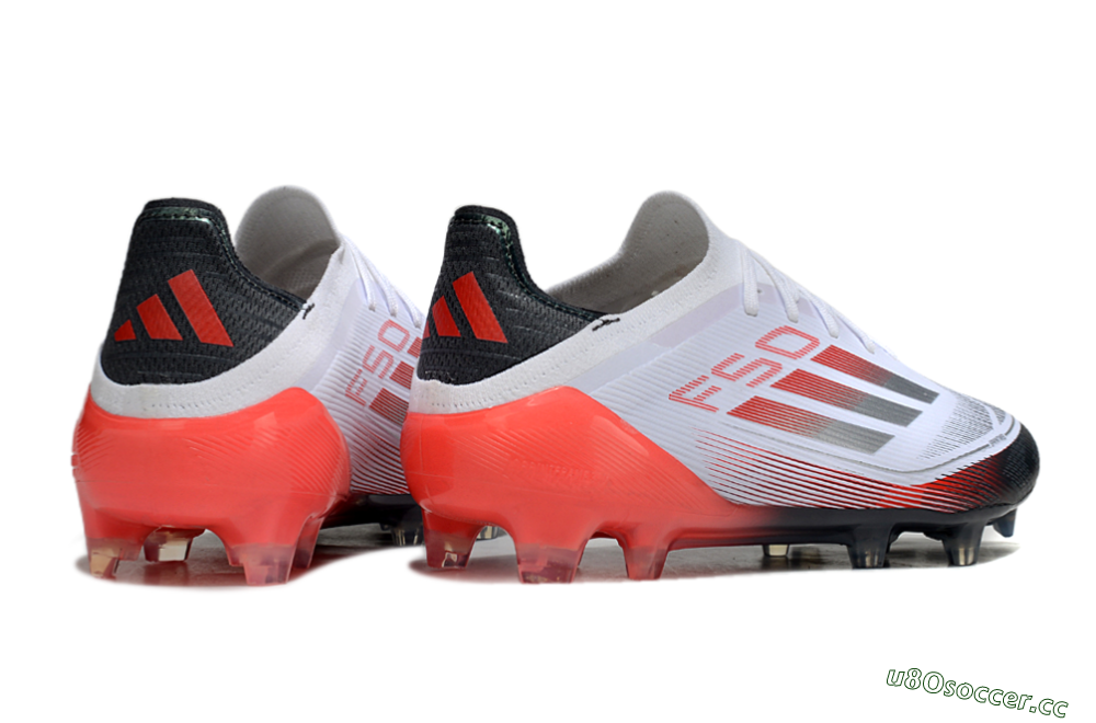 Men's Adidas F50 Elite FG Firm Ground Low-Tops Football Boots - White/Silver/Red/Black 6