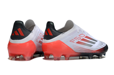 Men's Adidas F50 Elite FG Firm Ground Low-Tops Football Boots - White/Silver/Red/Black