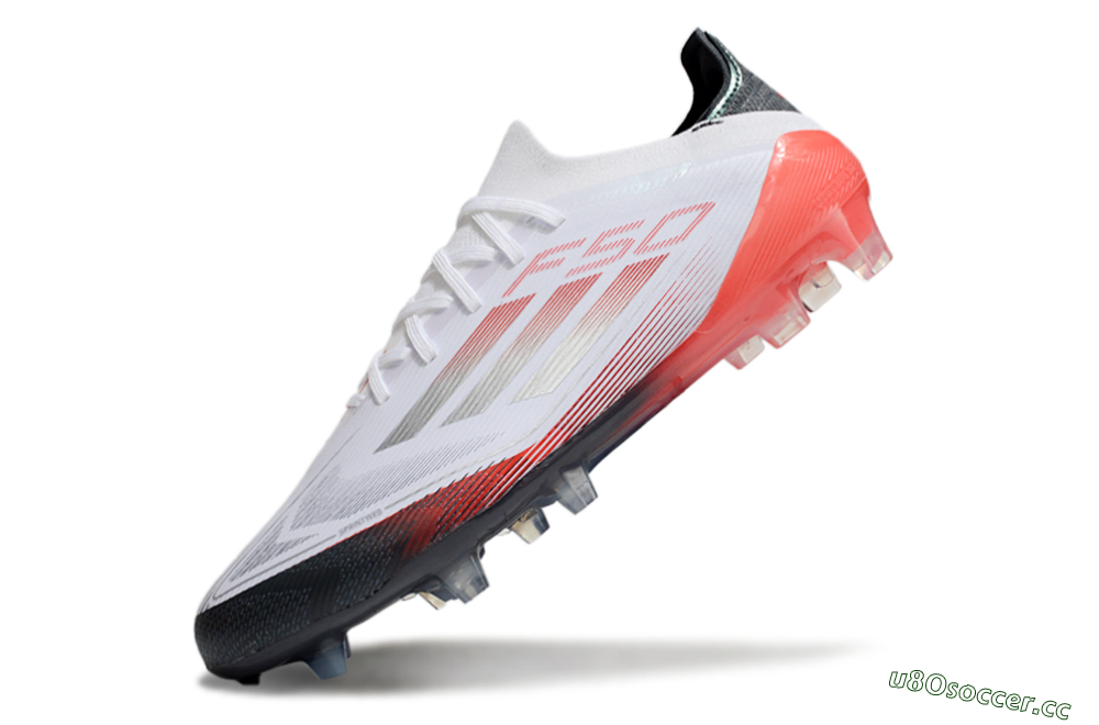 Men's Adidas F50 Elite FG Firm Ground Low-Tops Football Boots - White/Silver/Red/Black 5