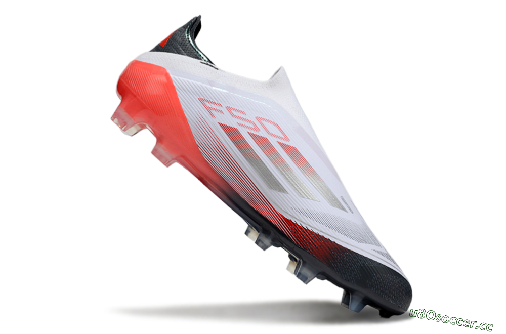 Men's Adidas F50 Elite Laceless FG Firm Ground Low-Tops Football Boots - White/Silver/Red/Black 4