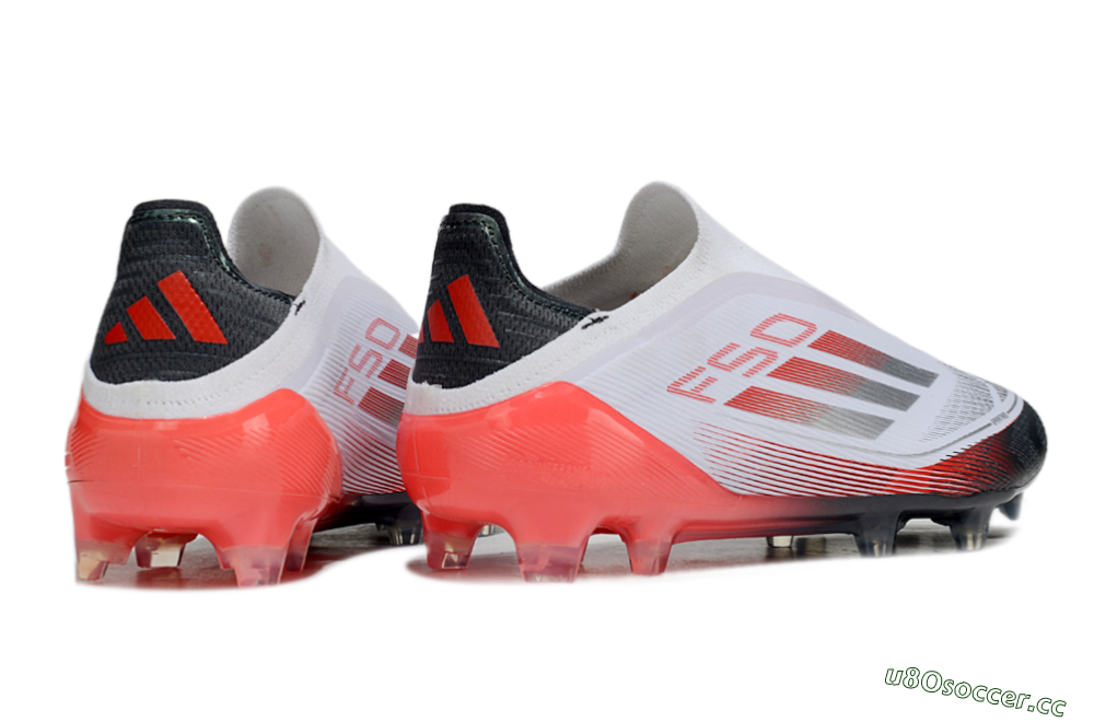 Men's Adidas F50 Elite Laceless FG Firm Ground Low-Tops Football Boots - White/Silver/Red/Black 6