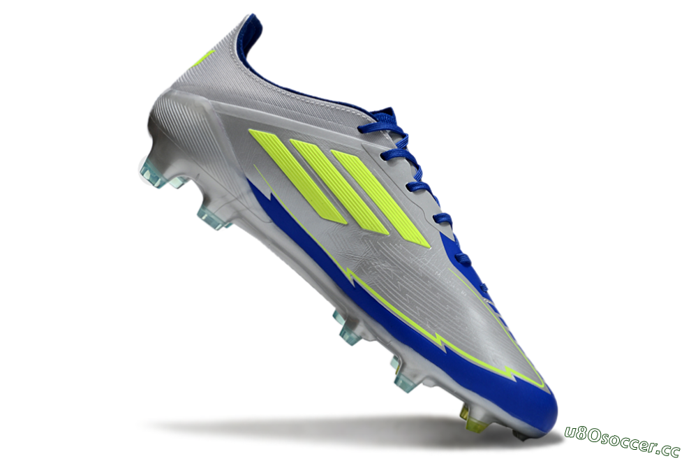 Men's Adidas F50 Elite FG Firm Ground Low-Tops Football Boots - Silver/Yellow/Blue 4