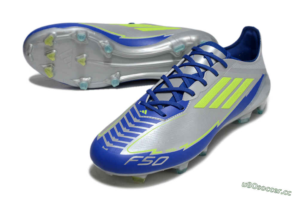 Men's Adidas F50 Elite FG Firm Ground Low-Tops Football Boots - Silver/Yellow/Blue 3