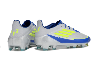 Men's Adidas F50 Elite FG Firm Ground Low-Tops Football Boots - Silver/Yellow/Blue
