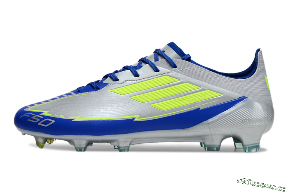 Men's Adidas F50 Elite FG Firm Ground Low-Tops Football Boots - Silver/Yellow/Blue 0