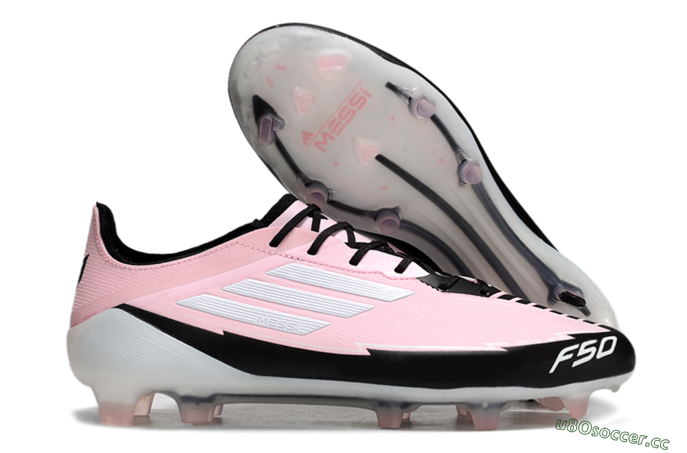 Men's Adidas F50 Elite FG Firm Ground Low-Tops Football Boots - Pink/White/Black 2