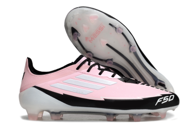 Men's Adidas F50 Elite FG Firm Ground Low-Tops Football Boots - Pink/White/Black
