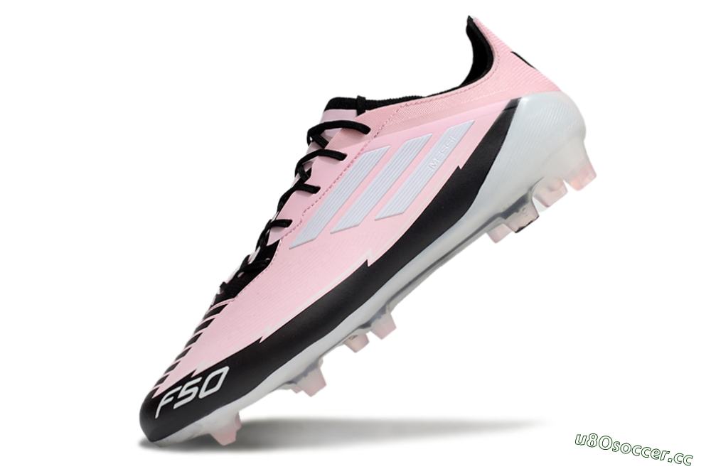 Men's Adidas F50 Elite FG Firm Ground Low-Tops Football Boots - Pink/White/Black 5